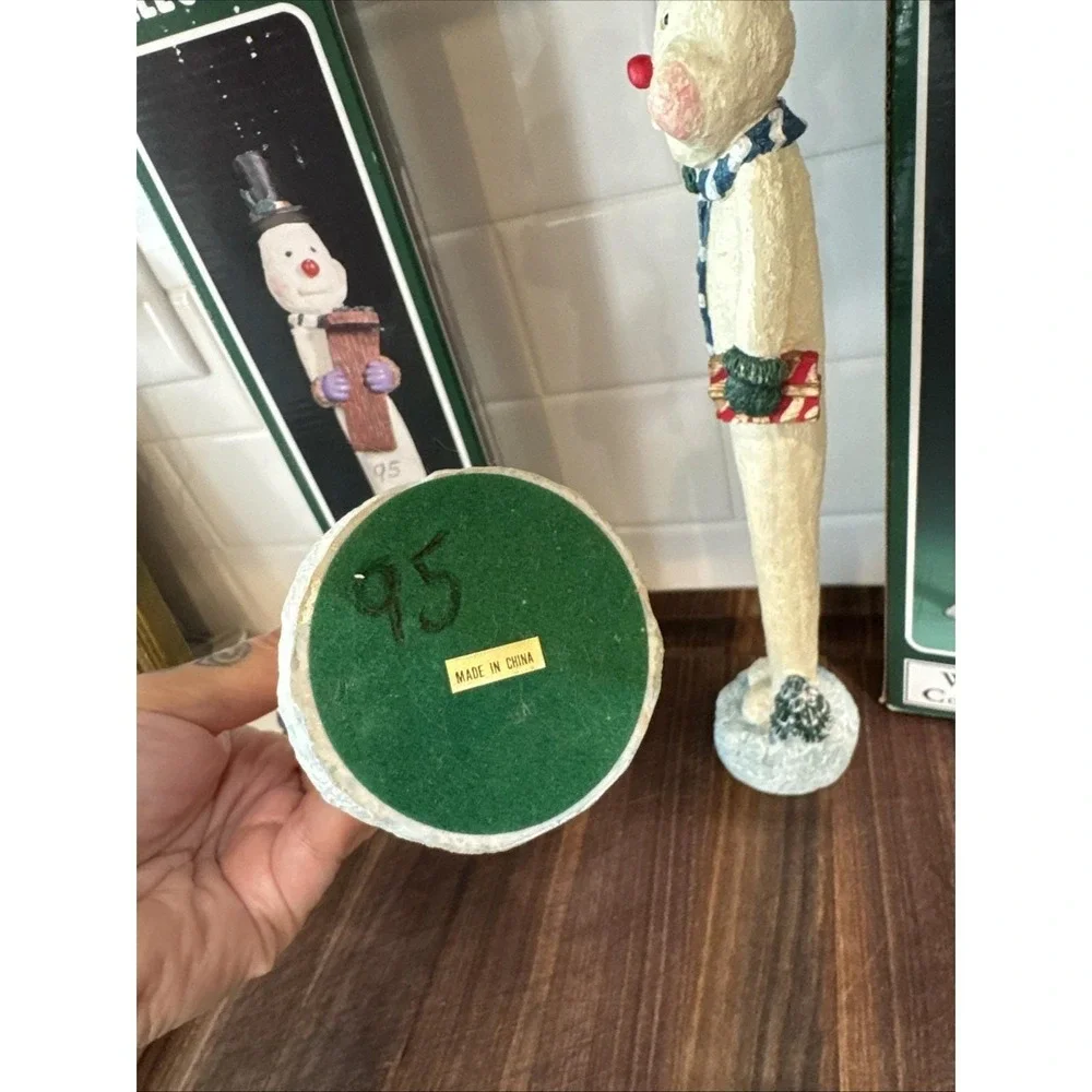 VTG Lot 2 Christmas Snowman Tall Figurine Resin 1994 Windsor‎ Collection 12